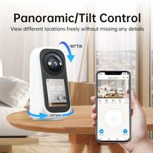 Compatible With JOOAN CAM720 APP Smart Baby Monitor Camera, AI Auto Human Tracking, 5GHz High-Speed WiFi, 1296P Full-Color Night Vision, Two-Way Audio Intercom, 24/7 Baby Care, Data Privacy Encryption, No Subscription Required, Home Indoor Security Monitoring - White - View 3