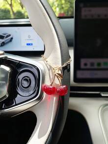 Cute Cherry Fruit Car Steering Wheel Decorative Chain, Car Steering Wheel Accessory, Car Pendant - Cherry - View 6