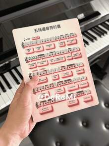 OUMINGYQ Music Note Values Chart Stand, Music Theory Rhythm Poster Table Display, Beginner Piano Learning Teaching For Music Classroom Decor - Pink - View 10