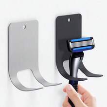 1 pieza Soporte de hierro para maquinilla de afeitar, gancho de baño sin taladro, estante de almacenamiento multifuncional, organizador de encimera resistente a la oxidación y duradero - Ver 6