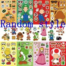 SUPER MARIO BROS. 1set/8pcs Anime . Puzzle Sticker Game Kawaii Makes A Face Sticker Cute Cartoon DIY Puzzle Toy Sticker, The Perfect Holiday Gift For Boys And Girls(Stochastic Style) - Multicolor - View 10