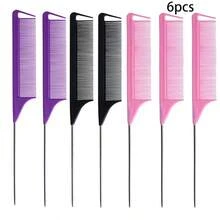 Professional Tail Comb Set, Includes Tail Comb, Parting Comb, Stainless Steel Tail Comb, Anti-Static Hair Comb, Braiding Comb, Fine Tooth Tail Comb, Highlight Comb, Multi-Function, Plastic Tail Steel Needle Comb, Home And Salon Steel Needle Comb, Dense Tooth Detangling Curling Comb Tool, Tail Comb Steel Needle Comb Hair Dye Styling Comb Teasing Comb Sectioning Rat Tail Comb Iron Tail Comb, Suitable For Normal Hair, Candy Color, Bridal Hair Comb, Ideal For Hair Salon, Salon And Home Use - Multicolor - View 14