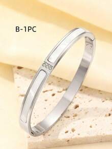 5pcs/1pc Premium Starry Men's Bracelet Set, 304 Stainless Steel, Fade-Resistant, Daily Wear Accessory Gift Suitable For Valentine's Day And Back To School - Silver - View 12