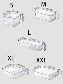 Set Baki Perhiasan 1/2/6/7 buah, Set Kotak Penyimpanan Laci Plastik Transparan, Pengatur Perhiasan, Kotak Penyimpanan Pembatas Laci Meja, Kosmetik, Kotak Penyimpanan Perlengkapan Perhiasan, Partisi Laci Rumah - Clear - View 5