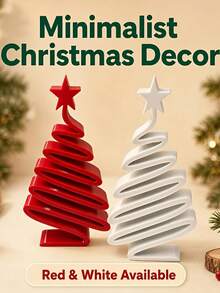 1/2/4pcs Minimalist Modern Small Christmas Tree Desktop Decor, Elegant Compact Christmas Tree Ornament With Branches, Suitable For Living Room, Dining Table, Hallway, Cabinet, Lightweight Plastic Holiday Decoration, Suitable For Small Spaces, Year-Round Use - Regular Model - View 1