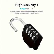 2pcs Combination Padlock Set, Resettable 4-Digit Password Lock, Suitable For Toolbox, School, Employee Locker, Bag, Suitcase, Backpack - 2pcs - View 3