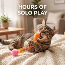 PETSIN 1/3/5pcs Cat Teaser Toy, Flexible Mesh Wand With Bell, Rustling Interactive Self-Play Boredom Buster For Cats - Multicolor - View 4