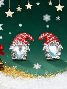 1 Pair Cute Cubic Zirconia Stud Earrings, Women's Christmas Party Accessory Gift - 1# - View 6