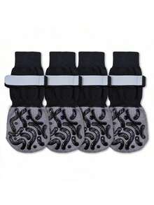 4pcs Anti-Slip Dog Socks, Double-Sided Grip Soft & Breathable, Noise-Reducing Non-Slip, For Medium To Large Dogs And Senior Dogs, Indoor Pet Socks And Leg Protection - Multicolor - View 15
