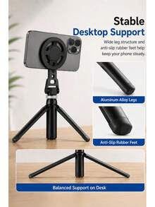 MIAOTU Tripod Ponsel Magnetik Portabel, 2-in-1 Dudukan Meja dan Pegangan Genggam, Dengan Antarmuka Sekrup 1/4", Cocok untuk Ponsel Pintar, Kamera, dan Lampu Pengisi, untuk Pemotretan Vlog, Selfie, Panggilan Video, dan Siaran Langsung - View 6