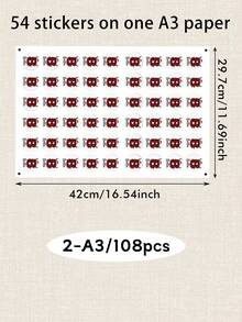 LICVIC 54-540張客製化紅色格紋字母聖誕貼紙附姓名，個性化A-Z字母標籤貼紙，節慶假期禮物包裝裝飾，客製化聖誕姓名標籤，可自訂圓形禮物貼紙，聖誕派對裝飾，假期禮物點綴 - 風格E - 查看 11