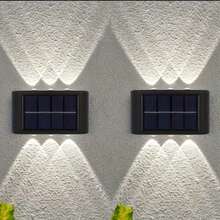 1‑Pack Outdoor Solar Fence Lights, 6‑LED Top & Bottom Illumination High‑Bright Focused Solar Wall Lamp, Warm & Cool White Selectable, Wire‑Free Easy‑Install Weather‑Resistant Decorative Lighting For All‑Season Use, Patio, Backyard, Porch, Railing - 6 LED Lights - View 9