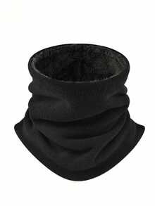 1pc Men's Winter Neck Warmer Hat Outdoor Cycling Scarf Thickened Fleece Warm Face Mask Windproof Dustproof Neck Gaiter - Multicolor - View 4