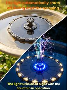 1PC Solar Powered Bird Bath Fountain Pump, Color Changing UFO Night Light With Auto On/Off For Yard, Patio, Backyard, Aesthetic Water Feature For Wildlife Garden, Outdoor Landscape Lighting, Solar Water Pump For Bird Lovers, Home Garden Decor - UFO - View 4