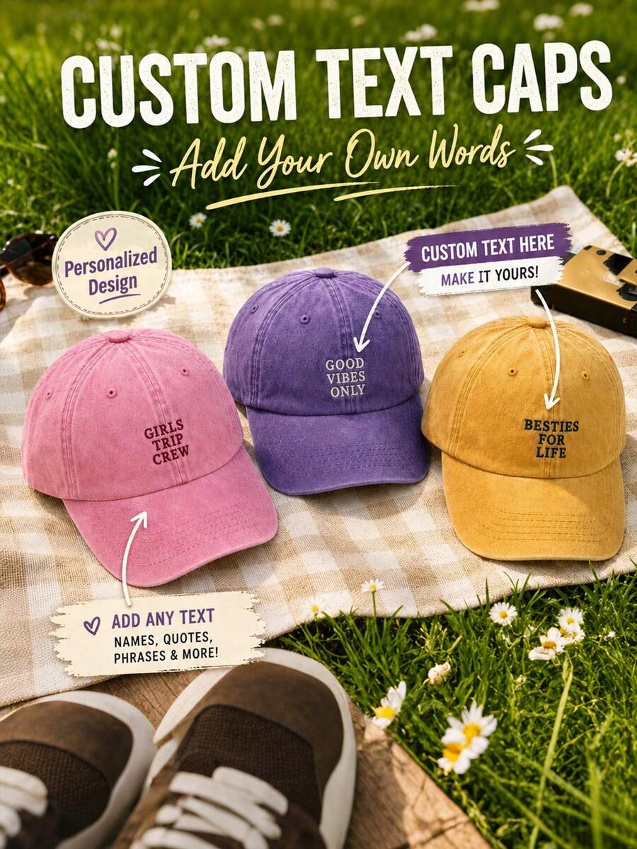 Personalized Embroidered Trucker Hat, Customizable Text Baseball Cap, Vintage Distressed Dad Hat, Adjustable Unisex Casual Hat, Retro Street Style Cap - Multicolor - View 1