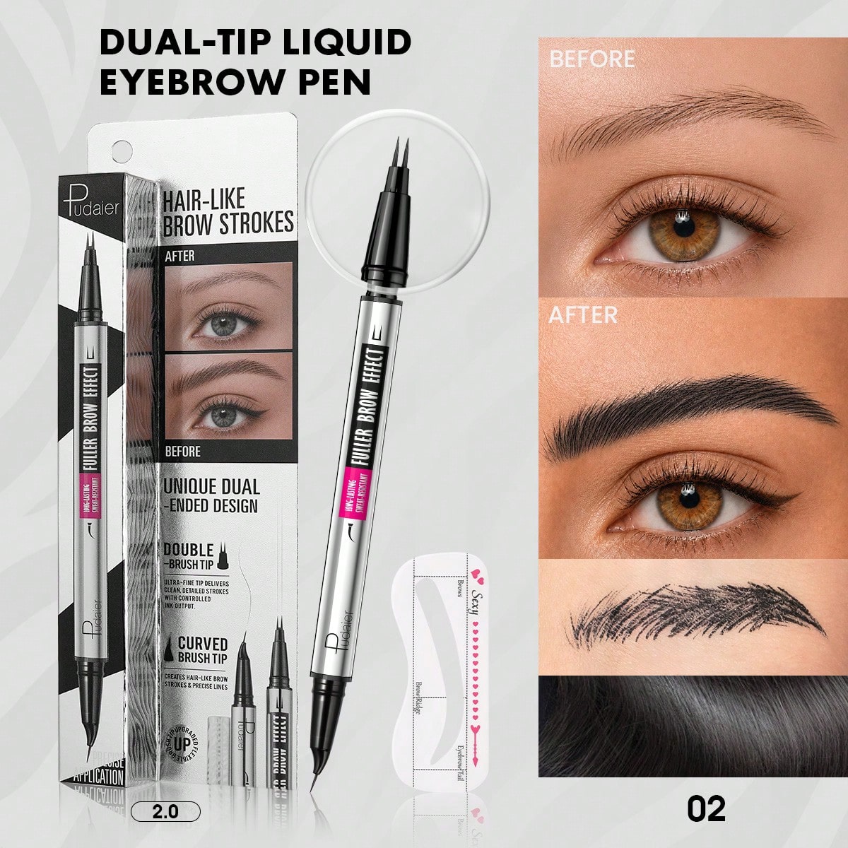Shein Women's Black Pudaier Thickened Extra Curled Mascara, Waterproof Volumizing Mascara, Long-Lasting No Clumping Smudge-Proof Mascara, Daily Eye Makeup - Image 12