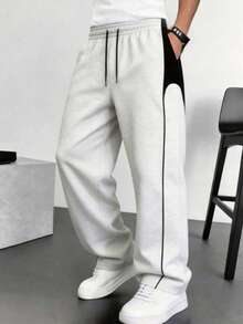 Men's Autumn Fashion Casual Wide Leg Pants Outdoor Sports Minimalist Long Trousers - Grey - View 6