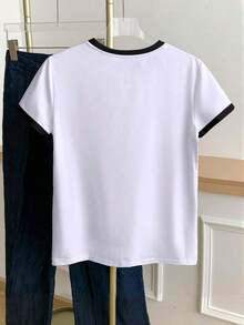 Women T-Shirts - Black and White - View 2