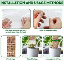 24/36inch Moss Pole For Monstera, Plastic Plant Climbing Totem Pole, Stackable Plant Support Stick With Plant Ties For Indoor Pothos Philodendron Houseplants - 2 Pcs - View 4