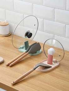 Multifunctional Kitchen Pot Lid Rack, Countertop Cookware Storage Rack, Suitable For Spatulas, Ladles, Chopsticks, Plastic Pot Lid Rack With Drip Tray, Cute Cloud-Shaped Cooking Storage Rack, Suitable For Stove Countertop And Kitchen Storage - Multicolor - View 4
