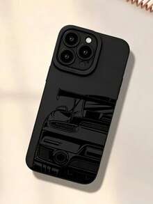 Fashionable Personalized Pupil Eye & Line Drawing Sports Car Pattern Phone Case, Compatible With IPhone 18/18 Pro/18 Pro Max/17/17 Pro/17 Pro Max/16/16 Pro/16 Pro Max/15/14/13/12/11, Creative Fashion Design Personalized Full Coverage Anti-Drop Protective Shell, Suitable For Men And Women, Gift For Friends And Family - Black - View 5