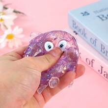 1pc Colorful Glitter Monster Squishy Toy, Funny Cartoon Stress Relief Toy, Squeezable Stretchable Rebound, Venting And Relaxing, Children's Fun Toy, Party Small Gift Decor - Multicolor - View 8