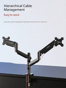 Lenovo A720 Pneumatic Full‑Motion Monitor Stand, Articulating Multi‑Direction Rotatable VESA Mount Bracket, One‑Hand Smooth Adjustment, Cable Management, Space‑Saving Ergonomic Riser For Large‑Screen Home Office Display - View 2