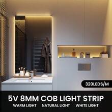 Acosh Neon Dimmable & Cuttable COB LED Cabinet Light Strip, Self-Adhesive USB Powered Light Bar With RF Remote, Warm White/Cool White Adjustable, Suitable For Wine Rack, Wardrobe, Closet Lighting - White - View 9