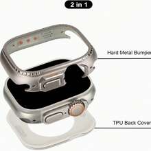 1pc Zinc Alloy Case Compatible With Apple Watch Series 9 8 7 45mm 45mm, Series 11/10 46mm, Ultra 49mm-Style Metal Bumper Protector Cover For Business & Daily Use - Multicolor - View 12