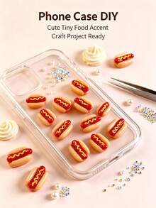 1-18pcs Mini Resin Hot Dog Decorations, Mini Hot Dogs, Suitable For Home Food Decor, Fairy Garden, Mini Landscape And Handmade DIY, Exquisite And Durable Small Models, Phone Case Decoration DIY Accessories - Multicolor - View 7