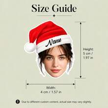 15-150pcs Custom Christmas Photo Stickers, Personalized Santa Hat Name Labels, Festive Holiday Portrait Style, Customized Photo Gift Stickers, Customizable Name Decals, Christmas Gift Wrapping Decor, Holiday Party Favors, Family Christmas Stickers - Style a - View 2