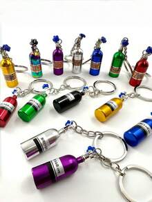 1pc/5pcs/7pcs New Modified Car Keychain NOS Nitrous Bottle Decorative Bottle Keychain - Multicolor - View 8