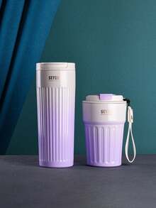 1pc/Set Portable Fashion Stainless Steel 304 Coffee Mug Color-Changing Design Travel Cup Gift - Multicolor - View 10