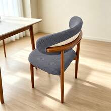 2pcs/Set Solid Color Jacquard Wooden Chair Cushion Covers, All Season Split Design Dining Chair Seat Covers With Backrest Covers, Suitable For Hotel And Home Decor - Multicolor - View 8
