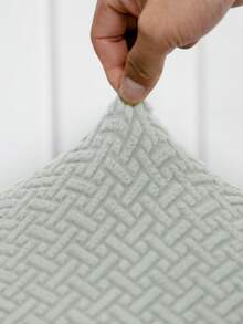 2pcs/Set (Backrest Cover + Seat Cushion Cover) Solid Color Jacquard Split Office Chair Cover, Modern Style Elastic Polyester Split Office Chair Cover, Suitable For Office, Study, Home Use, All Seasons - Light Grey - View 5