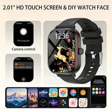 ZhiKexing Smart Watch dengan Layar HD 2,01 Inci, Kontrol Kamera, Pemutaran Musik, Panggilan Nirkabel, Berbagai Mode Olahraga, Pengingat Gaya Hidup Sedentari, dan Fungsi Lainnya, Cocok Sebagai Hadiah untuk Keluarga, Teman, Pasangan, Kompatibel dengan Android dan iOS - View 3