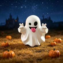 5pcs Cute Ghost Mini Figurines, Mini Spooky Desktop Decorations For Halloween Party Table Decor, Halloween Tiered Tray Decor, Ghost Lover Gift, Car Console Decor, Office Desk Decor, Unique Halloween Gift Choice - Multiple Styles - View 6