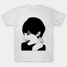 Unisex-Summer/Autumn T-Shirts - Barbra Streisand Black And White T-Shirt-Streetwear,Y2k,Herren,Pasha Style,Herbst Outfit,Essentials,Baumwolle Herren,V - White - View 1
