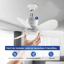 Ceiling Fan With Remote Control, Small LED Bulb Fan, Creative Fan Bulbs For Replacement, Ambient Light For Home, Bedroom, Super Quiet, Strong Wind, E27 Light Head, With Memory Function - Multicolor - View 4