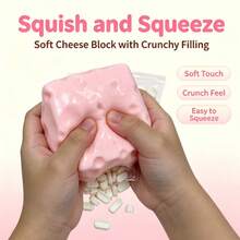 Blue Giant Square Block Stress Relief Toy, Slow Rebound Squeeze Toy - Super Cute Realistic Square Block Decompression Toy - Perfect Small Gift Surprise For Friends And Loved Ones On Holidays - Multicolor - View 6