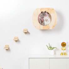 Wooden Cat Climbing Tree Indoor Cat Toy Window Cat Hammock Wall-Mounted Cat Bed Cat Jumping Board Solid Wood Cat Wall - Multicolor - View 1