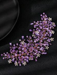 Handmade Iridescent AB Crystal Rhinestone Hair Comb, Gold Tone Bridal Hair Accessory For Women, Suitable For Wedding, Bridesmaid, Prom, Party And Formal Occasions - Color - View 18
