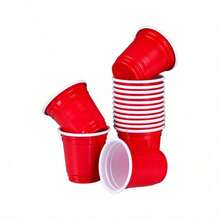 10/20 Bullet Cups, 2oz Mini Party Cups, Reusable Small Cups For Party Games, Suitable For Liquor, Cocktails, Wine, Condiments, Snacks, Juice. Perfect For Any Party! - Red - View 1