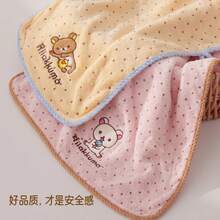 San-X Rilakkuma Relax Bear Authentic Polka Dot Towel Cute Cartoon Face Towel Hair Drying Super Soft Absorbent Home Use - Multicolor - View 4