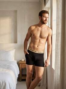 Reebok Men's Durable Elastic Waist Classic Fit Casual Gym Travel U515060 - Schwarz - Übersicht 2
