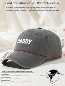 1pc Men's Retro DADDY Letter Print Baseball Cap Casual Adjustable Outdoor Sun Hat Trucker Gift For Father's Day Birthday - A - View 4