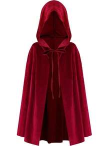 Soft Plush Plush Hooded Cape, Multi-Color Options, Long Train Design, Medieval Wizard Costume, Adult Halloween Party Cosplay Cloak - Multicolor - View 11