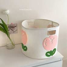 Tulip Felt Laundry Basket Handheld Storage Bin Large Capacity Dirty Clothes Basket Toy Snack PC - View 3