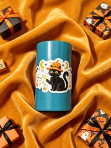 1pc Unique Halloween Black Cat Pumpkin Witch Hat Pattern Ceramic Paper Cutter, One-Of-A-Kind Exclusive Spooky Ghost Moon Bat Design Desktop Letter Opener, Rare Cute Fall Decor Envelope Slitter For Home Office Gift Stickers Halloween, Halloween Decor - A - View 15