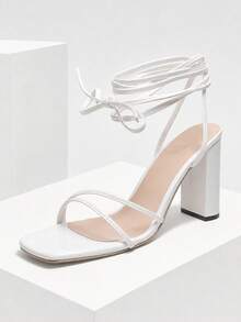 Women Heeled Sandals - White - View 4